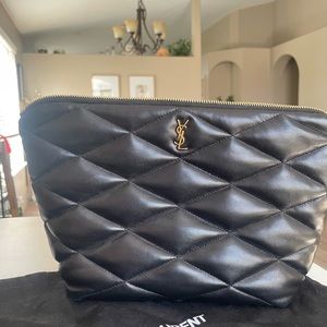 Authentic YSL Lamb skin Leather Pouch